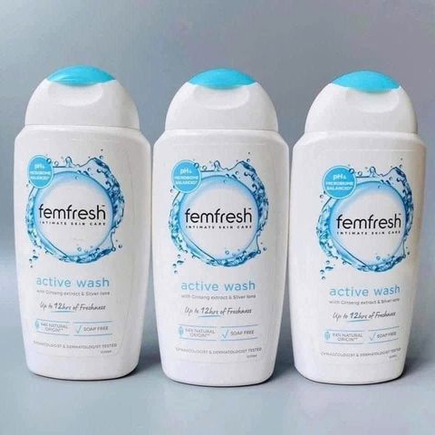 Dung dịch vệ sinh phụ nữ Femfresh Active Fresh Wash 250ml Xanh Dương - Dưỡng ẩm, Làm sạch nhẹ nhàng, Phù hợp cho da nhạy cảm
