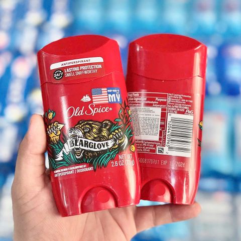Sáp Khử Mùi Old Spice Bearglove 73g - Hương Thơm Mạnh Mẽ, Lăn Khử Mùi Chính Hãng, Đem Lại Cảm Giác Tươi Mới, Tự Tin Suốt Ngày