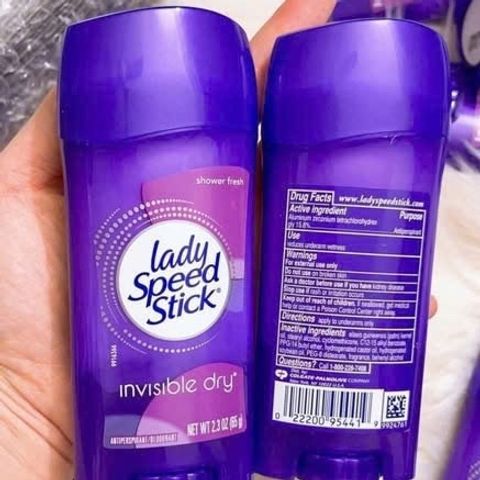 Lăn Khử Mùi Lady Speed Stick Shower Fresh 65g - Tím, Hương Thơm Mát, Chống Mồ Hôi Hiệu Quả Cho Phái Nữ