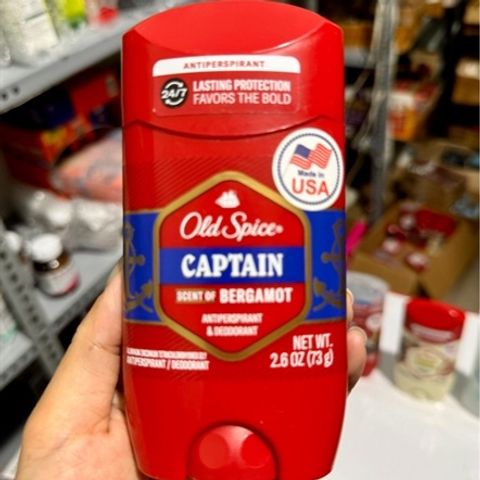 Lăn Khử Mùi Old Spice Captain Bravery & Bergamot 73g - Hương Cam Bergamot Tươi Mát Cho Phái Mạnh, Khử Mùi Hiệu Quả, Tự Tin Suốt Ngày