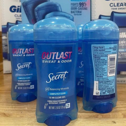 Lăn Khử Mùi Secret Clear Gel 73g - Ngăn Mùi Lâu Dài, Không Để Lại Vết Bẩn, Thoải Mái Suốt Ngày, Phù Hợp Với Da Nhạy Cảm