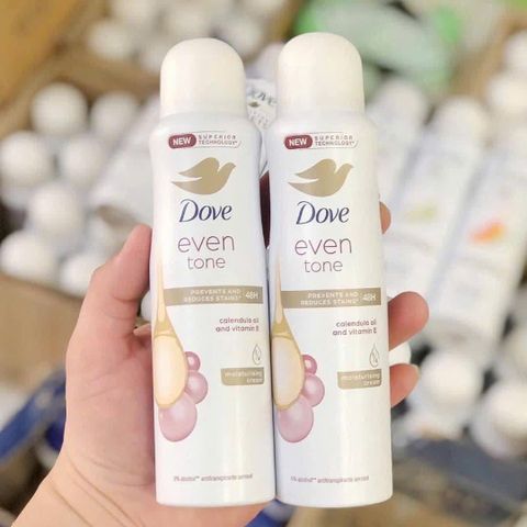 Xịt Khử Mùi Dove 48H Even Tone 150ml – Khử Mùi Hiệu Quả Với Hương Hoa Thanh Dịu, An Toàn Cho Da Nhạy Cảm