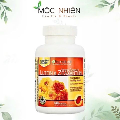 Viên uống bổ mắt Trunature Vision Complex Lutein & Zeaxanthin 140 viên - Hỗ trợ bảo vệ thị lực và sức khỏe mắt, sản phẩm từ Mỹ