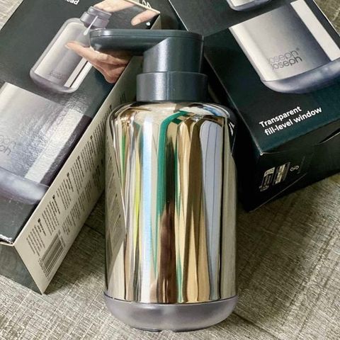 Bình Bơm Xà Phòng Joseph Joseph EasyStore Luxe Inox Bền Bỉ, Thiết Kế Sang Trọng Dụng Cụ Nhà Bếp Thông Minh