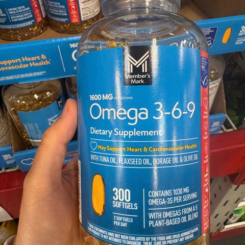 Viên uống Omega 369 Member's Mark 300 viên - Hỗ trợ sức khỏe tim mạch và cải thiện trí nhớ