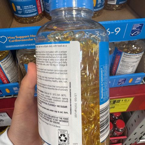 Viên uống Omega 369 Member's Mark 300 viên - Hỗ trợ sức khỏe tim mạch và cải thiện trí nhớ