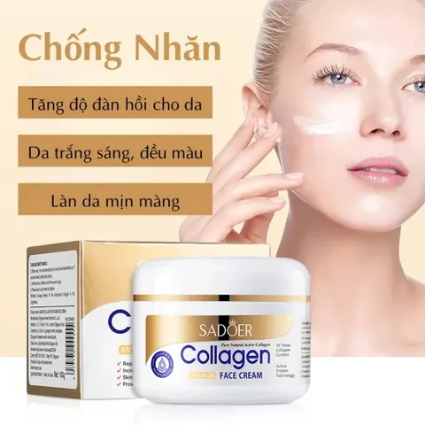 Kem Dưỡng Trắng Da Cấp Ẩm Collagen Sadoer - Dưỡng Ẩm Tối Ưu, Làm Sáng Da, Giảm Nếp Nhăn, Se Khít Lỗ Chân Lông, Da Mặt Mịn Màng