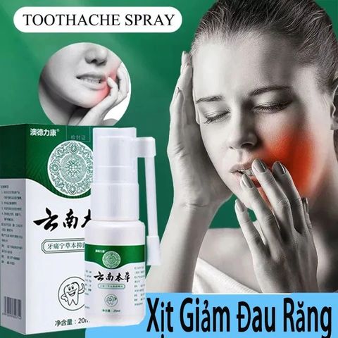 Xịt Chống Sâu Răng Toothache Spray 20ml - Ngừa Sâu Răng, Hôi Miệng, Giảm Ê Buốt, Bảo Vệ Men Răng, Dưỡng Ẩm Khoang Miệng