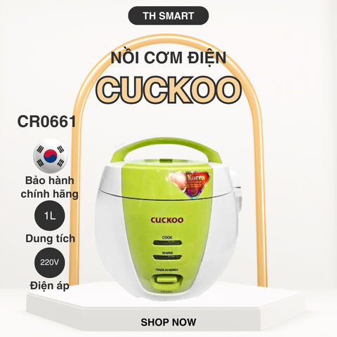 Nồi Cơm Điện Cuckoo CR-0661 1.08L Made in Korea - Nấu Cơm Ngon, Công Nghệ Gia Nhiệt 3D, Thiết Kế Hiện Đại, Bền Bỉ