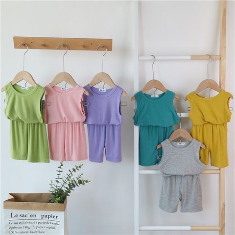 [HAPPY BABY] Bộ ba lỗ thun tăm thoáng mát mềm mịn HappyBaby hàng Quảng Châu cho bé trai bé gái