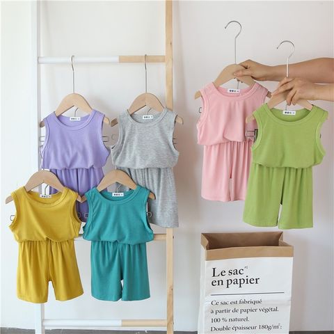 [HAPPY BABY] Bộ ba lỗ thun tăm thoáng mát mềm mịn HappyBaby hàng Quảng Châu cho bé trai bé gái