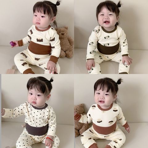 Bộ Đồ Dài Tay Cotton Cạp Cao Hình Gấu Dễ Thương Cho Bé - Thời Trang Dễ Thương Cho Bé Trai & Bé Gái, Mặc Đi Học Hay Đi Chơi