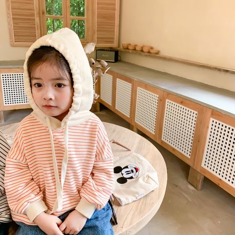 Áo Hoodie Kẻ Ngang Có Mũ Cho Bé Phong Cách Hàn Quốc - Thời Trang Thu Đông 2023, Cotton Thoáng Mát, Dành Cho Bé Hiếu Động