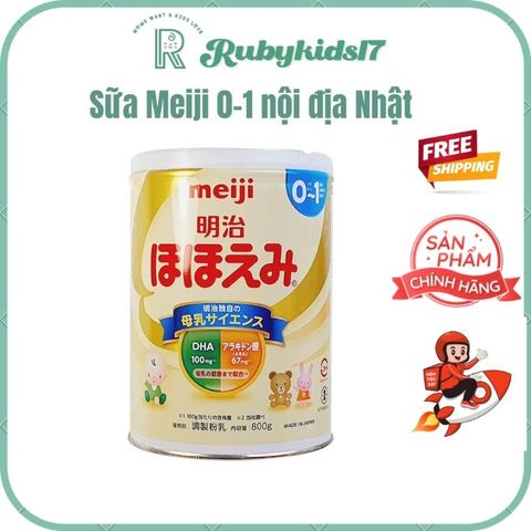 Sữa bột Meiji số 0 cho trẻ từ 0-1 tuổi, hàng nội địa Nhật Bản 800g - Dinh dưỡng tự nhiên giúp bé phát triển khỏe mạnh