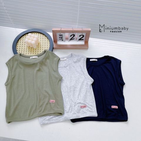 [MINIUMBABY] Bộ Đồ Thun Tăm Sát Nách Siêu Mềm Mịn Co Dãn Cho Bé Ngày Hè Năng Động