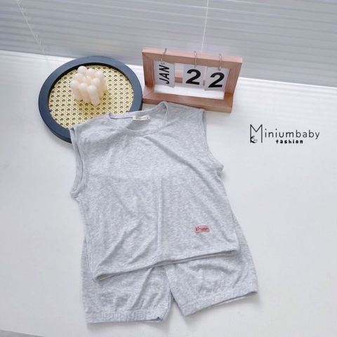 [MINIUMBABY] Bộ Đồ Thun Tăm Sát Nách Siêu Mềm Mịn Co Dãn Cho Bé Ngày Hè Năng Động