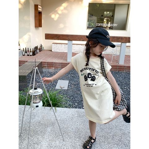 Váy Suông Cotton Tay Cánh Dơi Ambbkids - Thời Trang Nữ Đáng Yêu Cho Bé Gái Hè 2023, Thiết Kế Vạt Xẻ Điệu Đà
