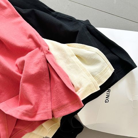 Váy Suông Cotton Tay Cánh Dơi Ambbkids - Thời Trang Nữ Đáng Yêu Cho Bé Gái Hè 2023, Thiết Kế Vạt Xẻ Điệu Đà
