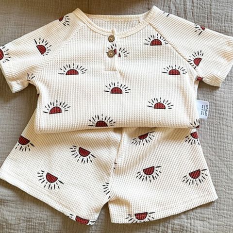 2023 Bộ Cộc Hoạ Tiết Cotton Tổ Ong Peekaboo Cho Bé Phong Cách Hàn Quốc Cực Xinh