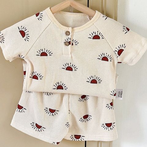2023 Bộ Cộc Hoạ Tiết Cotton Tổ Ong Peekaboo Cho Bé Phong Cách Hàn Quốc Cực Xinh