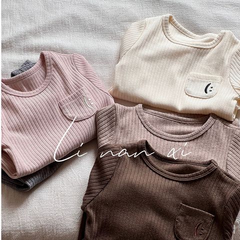 Bộ Quần Áo Dài Tay Len Tăm Smile Cao Cấp Hàn Quốc cho Bé - Thời Trang Mùa Thu Đông 2024, Size 90-130