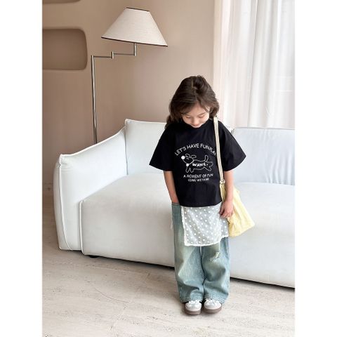 Áo Thun Ngắn Tay Dễ Thương Cho Bé Gái AmbbKids - Họa Tiết Cartoon Hàn Quốc, Chất Liệu Cotton Mềm Mịn, Đủ Size 90-150