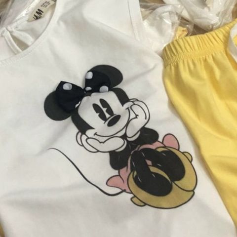 [VNXK] Set Bộ Cotton Cho Bé - Set bộ Minnie sát nách Hm Cho Bé Gái