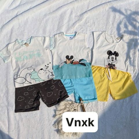 Set Bộ Cotton Gấu Pooh và Mickey cho Bé - Đồ Ngủ Thoải Mái, Phù Hợp Từ 1-6 Tuổi, Vải Mềm Mịn, Hàng Xuất Khẩu Chính Hãng