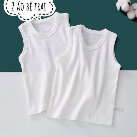 Áo Ba Lỗ và Áo 2 Dây 100% Cotton Cho Bé Trai, Bé Gái - Màu Trắng Tinh Khiết, Thoáng Khí, Mềm Mại, Hàng Xuất Nhật 2024