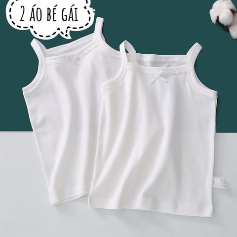 Áo Ba Lỗ và Áo 2 Dây 100% Cotton Cho Bé Trai, Bé Gái - Màu Trắng Tinh Khiết, Thoáng Khí, Mềm Mại, Hàng Xuất Nhật 2024