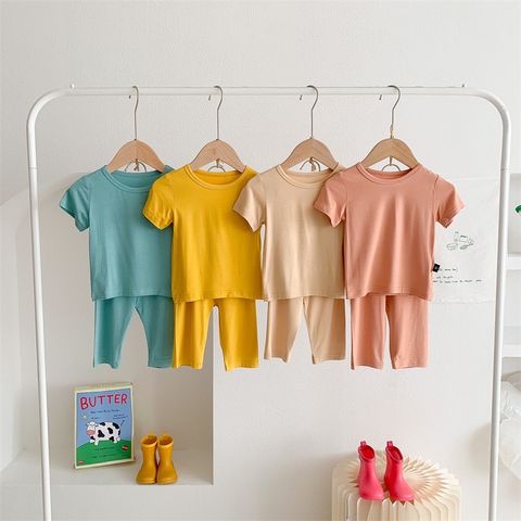 [Xả] Bộ Quần Áo Tay Cộc Quần Lửng Thun Lạnh Cạp Cao Che Bụng Nằm Điều Hoà Hàng QUẢNG CHÂU Mùa Hè Mới