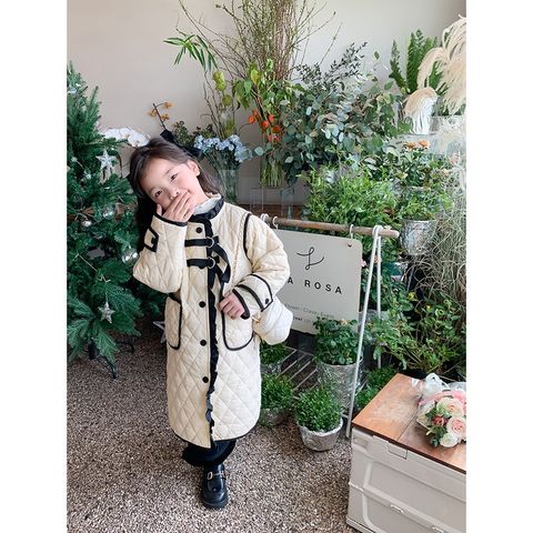 [Xả hàng] Áo Khoác Trần Bông Ambbkids Dáng Dài Phong Cách Nước Ngoài Cho Bé Gái