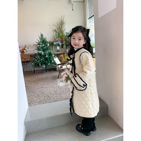 [Xả hàng] Áo Khoác Trần Bông Ambbkids Dáng Dài Phong Cách Nước Ngoài Cho Bé Gái