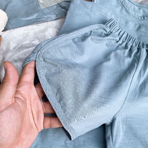 Đồ bộ sát nách trơn HM bé trai vải cotton dư xịn