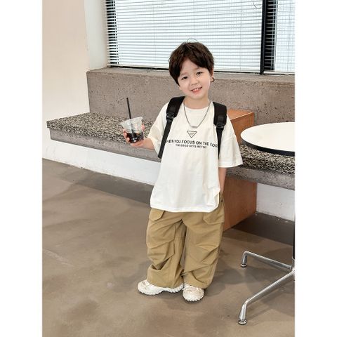 Áo Thun Ngắn Tay Cotton Dáng Rộng Basic Hàn Quốc Cho Bé Trai - Thời Trang Năng Động AMBB Chính Hãng
