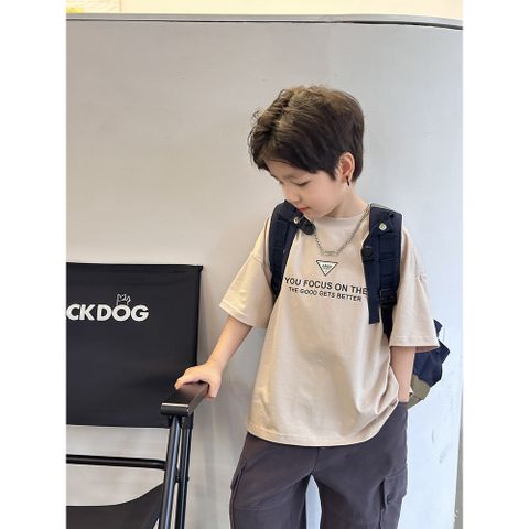 Áo Thun Ngắn Tay Cotton Dáng Rộng Basic Hàn Quốc Cho Bé Trai - Thời Trang Năng Động AMBB Chính Hãng
