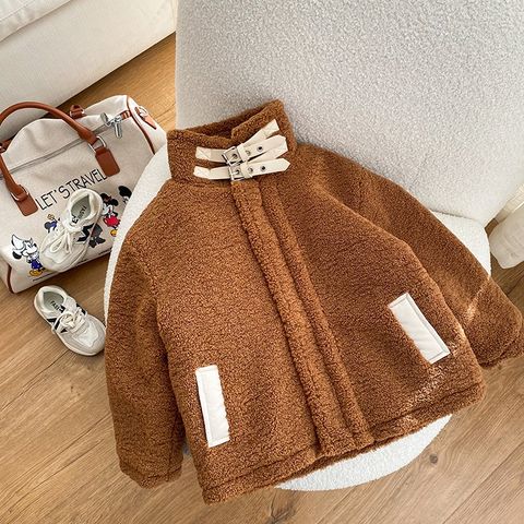 [Xả kho] Áo Khoác Ngắn Lông Nâu Hàng Ambbkids Phong Cách Hàn Quốc Siêu Ngầu Cho Bé