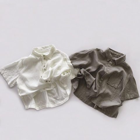 Áo Sơ Mi Cotton Mỏng Mát Mùa Hè 2023 Cho Bé Trai & Bé Gái - Phong Cách Hàn Quốc Cá Tính Thời Trang Trẻ Em