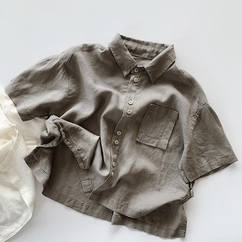 Áo Sơ Mi Cotton Mỏng Mát Mùa Hè 2023 Cho Bé Trai & Bé Gái - Phong Cách Hàn Quốc Cá Tính Thời Trang Trẻ Em