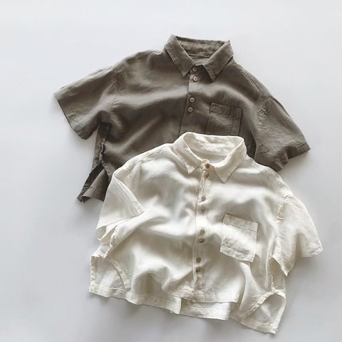 Áo Sơ Mi Cotton Mỏng Mát Mùa Hè 2023 Cho Bé Trai & Bé Gái - Phong Cách Hàn Quốc Cá Tính Thời Trang Trẻ Em