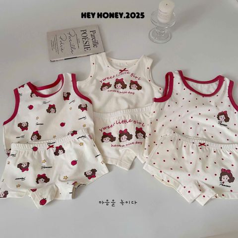 Bộ Đồ Lót Dễ Thương Cho Bé Gái - Cotton Mềm Mại, An Toàn - Thiết Kế Xinh Xắn Dành Cho Mùa Hè - Quần và Áo Ba Lỗ Tiện Lợi