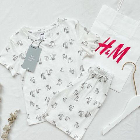 [VNXK] Bộ Đồ HM Cộc Tay Cotton Hè Hàng Xuất Dư Xịn Hình Gấu Thỏ, Khủng Long Đáng Yêu Cho Bé Trai Bé Gái