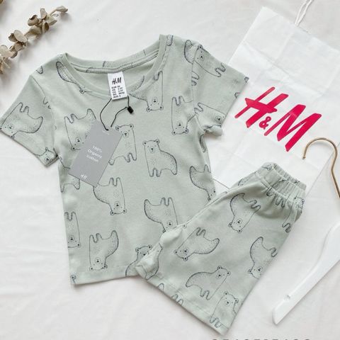 [VNXK] Bộ Đồ HM Cộc Tay Cotton Hè Hàng Xuất Dư Xịn Hình Gấu Thỏ, Khủng Long Đáng Yêu Cho Bé Trai Bé Gái