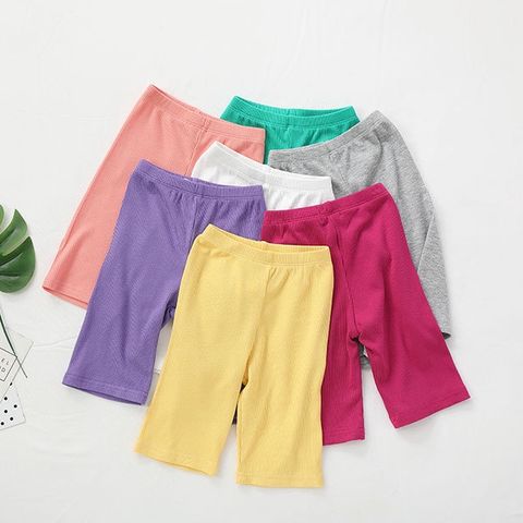 Quần Legging Thun Tăm Dáng Lỡ Cho Bé Gái - Đồ Thể Thao Mùa Hè 2023 Co Dãn Mềm Mại Thoáng Mát, Chất Liệu Cotton An Toàn