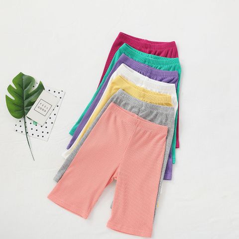 Quần Legging Thun Tăm Dáng Lỡ Cho Bé Gái - Đồ Thể Thao Mùa Hè 2023 Co Dãn Mềm Mại Thoáng Mát, Chất Liệu Cotton An Toàn
