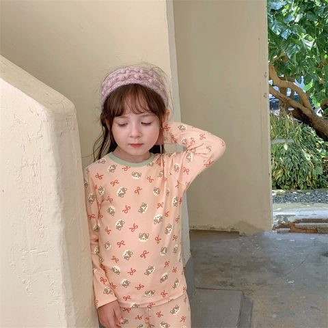 Bộ Quần Áo Dài Tay Hoạt Hình Cotton Mùa Thu Cho Bé Trai Gái - Thoáng Khí, Dễ Chịu, Phong Cách Hàn Quốc 200g