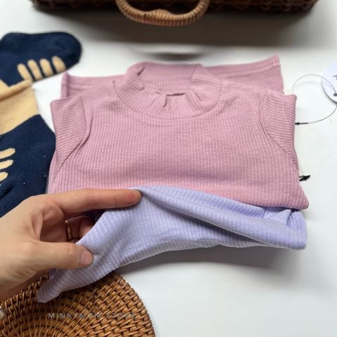 Áo Thun Tăm Cổ 3 Phân Minky Mom Cho Bé Trai Bé Gái - Chất Liệu Cotton Mềm Mại, Thoáng Mát, Nhập Khẩu Quảng Châu