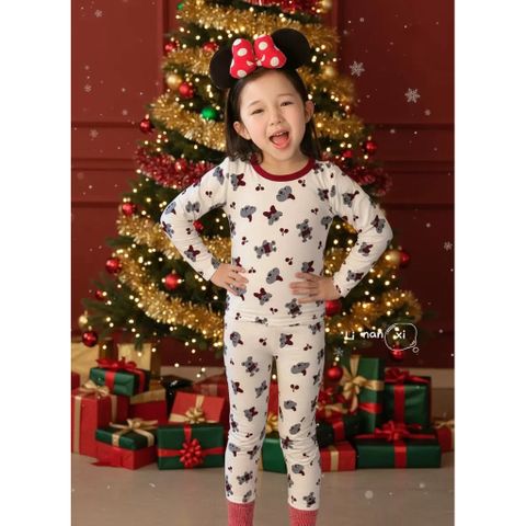 Bộ Đồ Ngủ Lót Lông Ấm Áp Màu Đỏ Giáng Sinh Cho Bé - Thời Trang Thu Đông Dễ Thương Cho Bé Trai Gái 2025