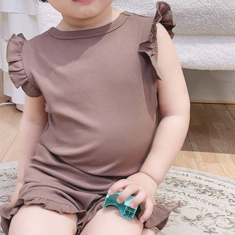[PEEKABOO] Bộ Cộc Thun Tăm Nhún Bèo Bé Gái Siêu Dễ Thương Phong Cách Hàn Quốc Hè 2023