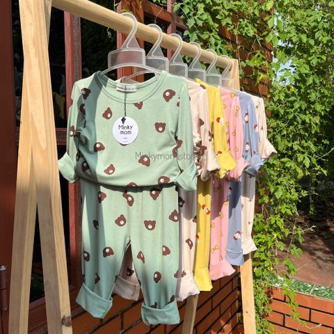 Bộ Quần Áo Dài Tay Thun Lạnh Hoạ Tiết Nhỏ Cho Bé MinkyMom - Chất Liệu Cotton Mềm Mại, An Toàn, Thoáng Mát, Đẹp Mắt